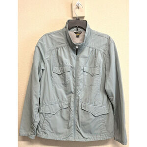 Eddie Bauer Travex Jacket Coat Sz XL Full Zip Pockets Light Blue